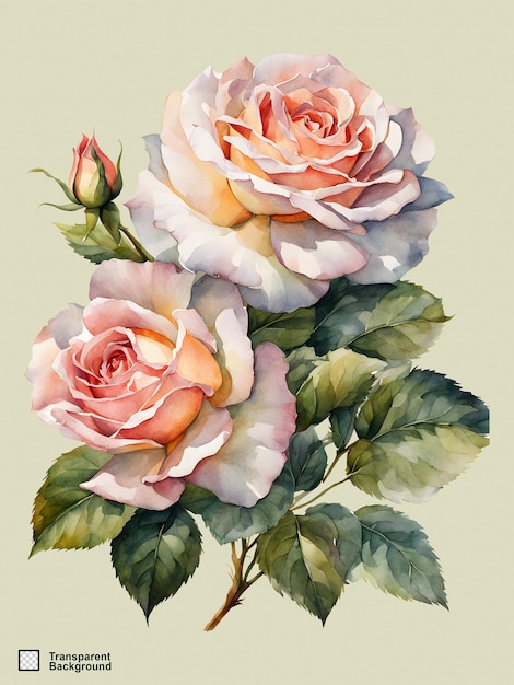 Illustrazione ad acquerello rosa