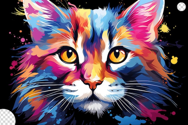 illustrazione colorata di un gatto carino png trasparente