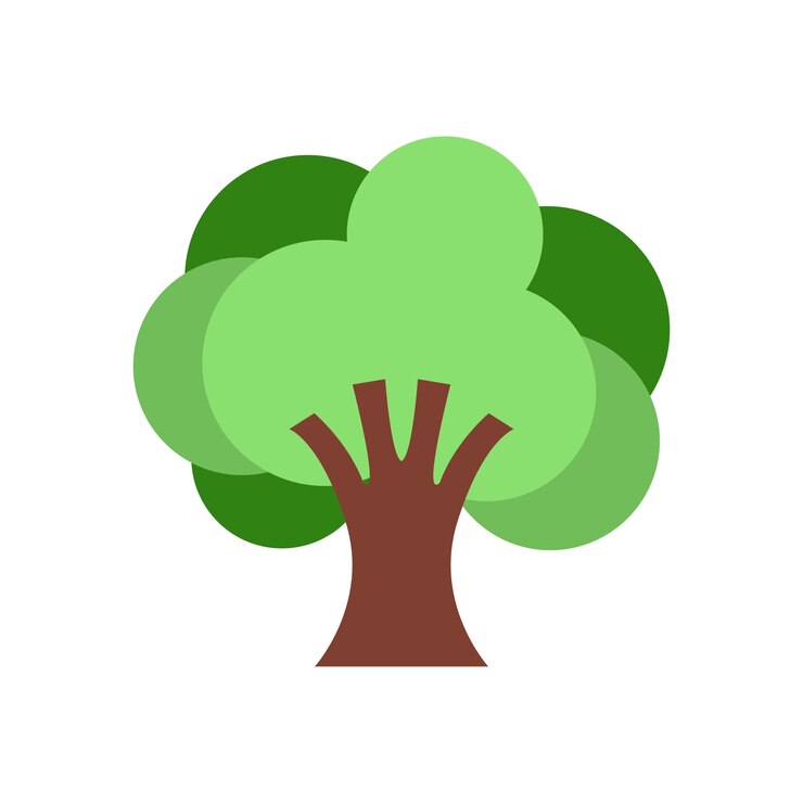 PSD illustrazione degli alberi isolati