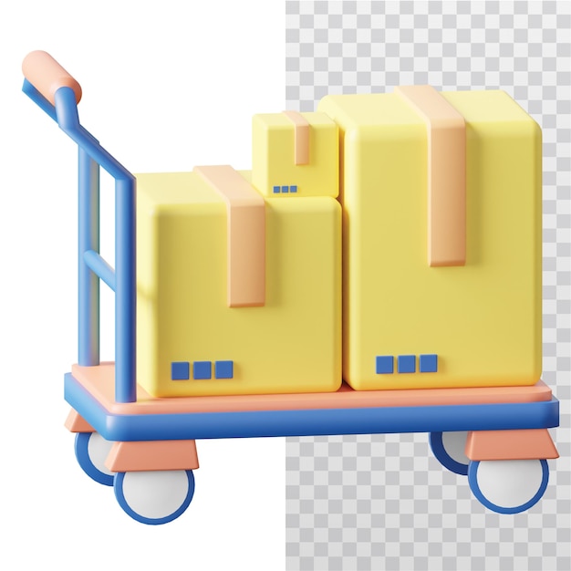 Illustrazione del carrello di icone 3D