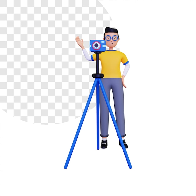 illustrazione del concetto di fotografo 3d