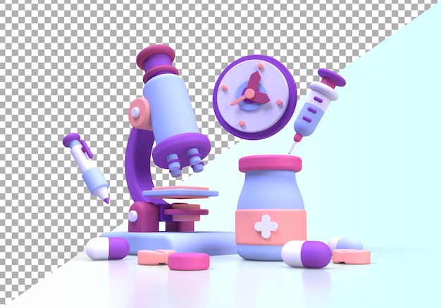 Illustrazione del concetto di ricerca medica Modello di pagina di destinazione per lo sfondo