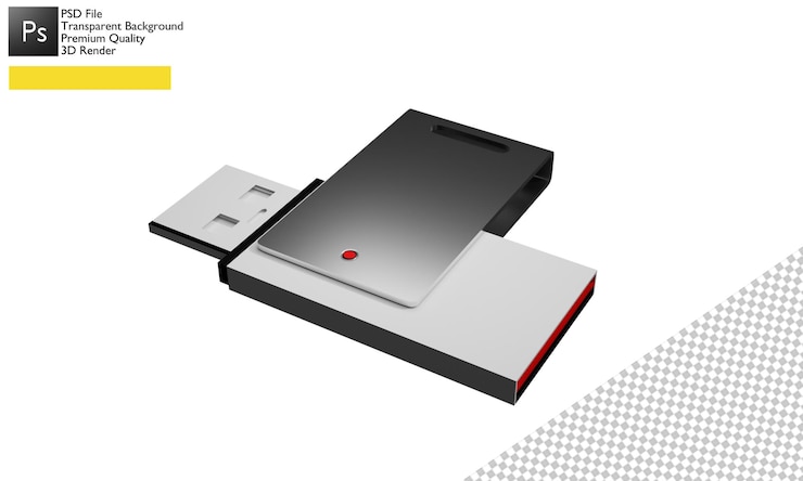 PSD illustrazione del disco flash 3d