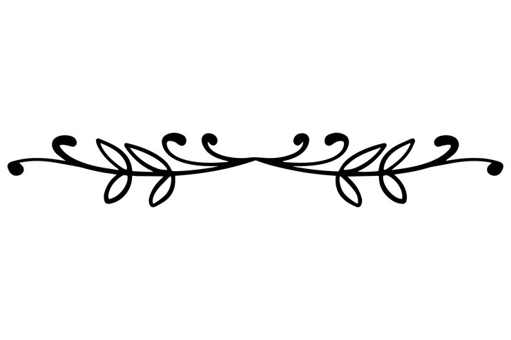 PSD illustrazione del divisore ornamentale disegnato a mano