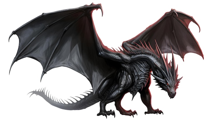 PSD illustrazione del drago nero