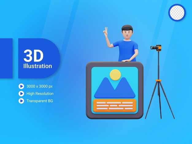 illustrazione del fotografo professionista 3d