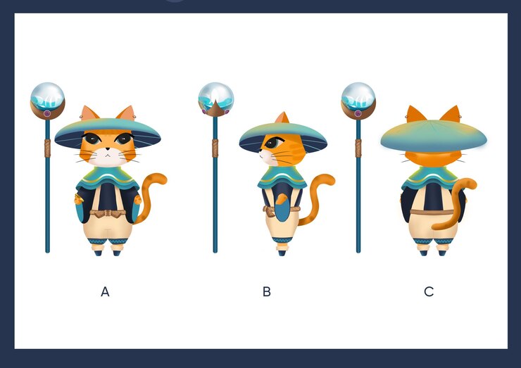 PSD illustrazione del gatto strega