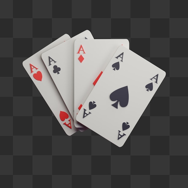 illustrazione del gioco di poker con carte 3d asso