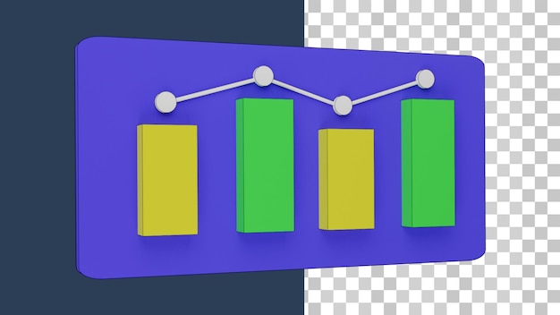 Illustrazione del grafico finanziario 3d v2