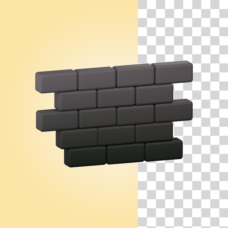 PSD illustrazione del muro di pietra 3d