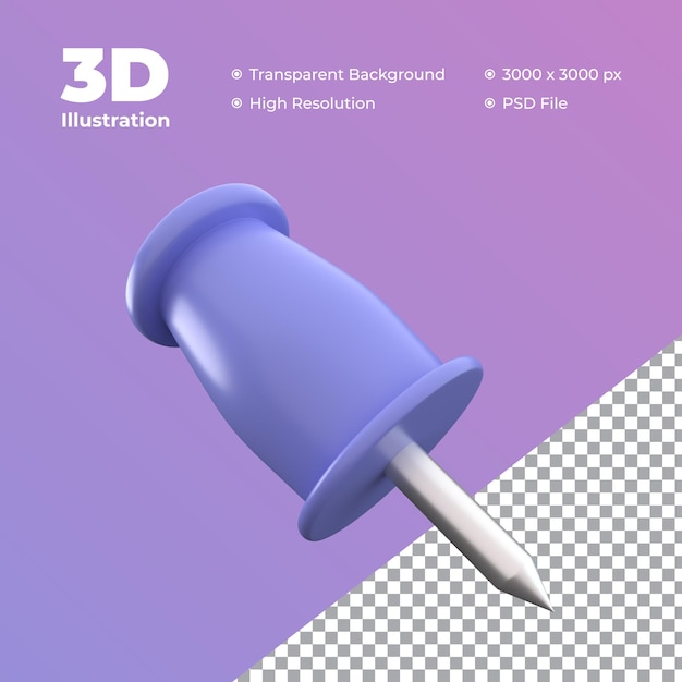 illustrazione del perno 3d