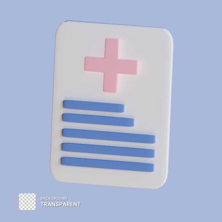 PSD illustrazione del referto medico 3d