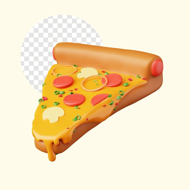 illustrazione del rendering 3d Icona isolata della pizza