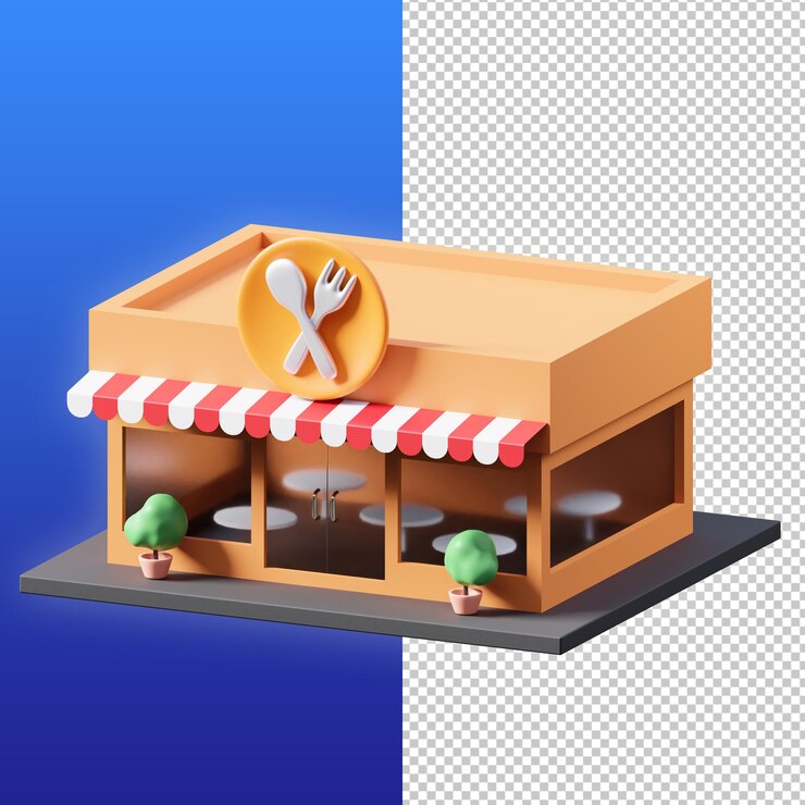 illustrazione del ristorante 3d
