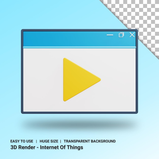 Illustrazione del sito web 3d con sfondo trasparente