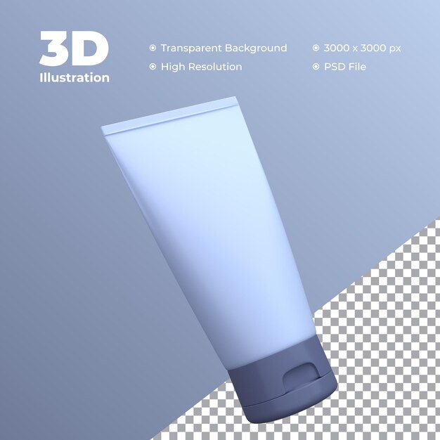 illustrazione del tubo crema 3d