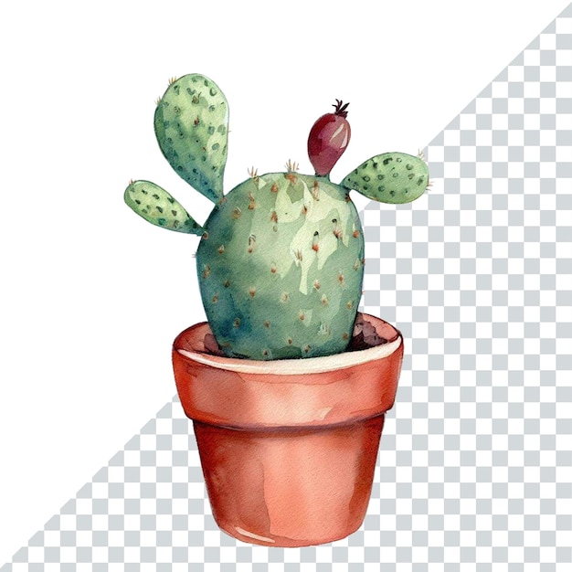 Illustrazione dell'acquerello delle gemme del deserto di cactus succulenti e in vaso isolati