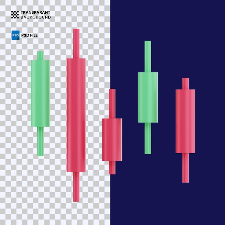 PSD illustrazione dell'icona 3d del bastoncino di candela