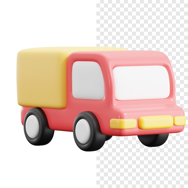 Illustrazione dell'icona 3D del camion di consegna