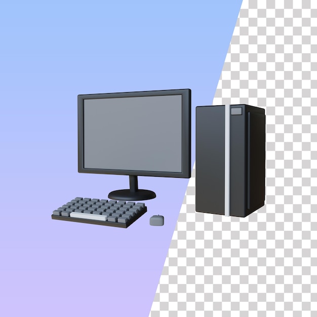 Illustrazione dell'icona 3D del computer PSD