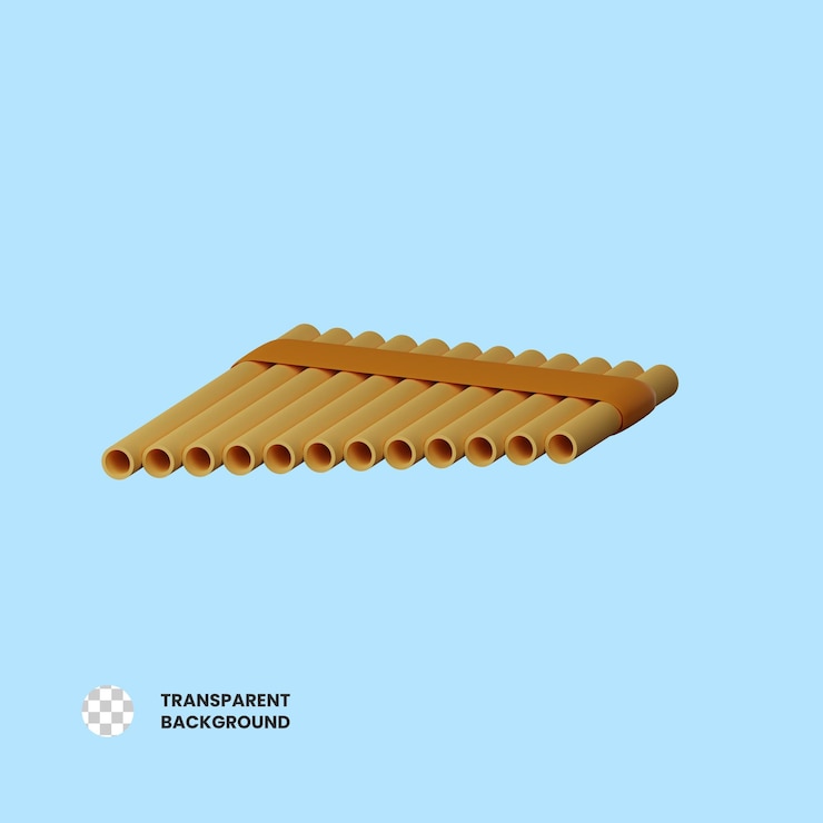 PSD illustrazione dell'icona 3d del flauto pan