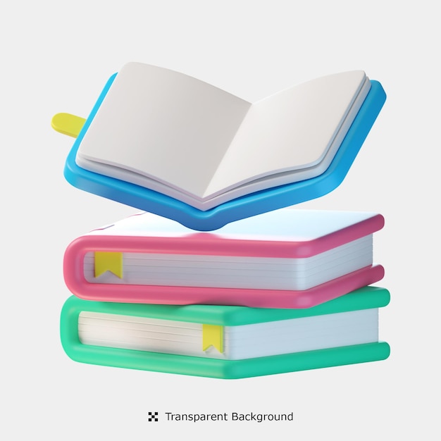 Illustrazione dell'icona 3d del libro aperto