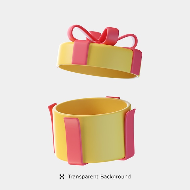 Illustrazione dell'icona 3d del regalo della scatola regalo aperta
