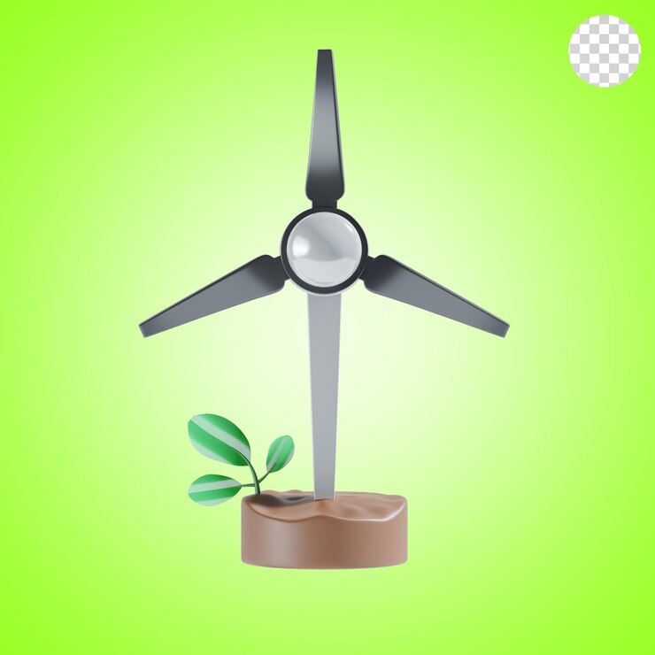 PSD illustrazione dell'icona 3d dell'energia eolica