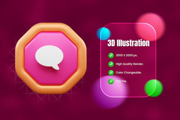 Illustrazione dell'icona 3D dell'interfaccia utente o icona dell'interface utente web e applicazioni