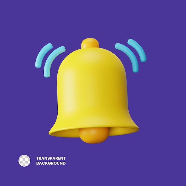 Illustrazione dell'icona 3D della campana di notifica PSD