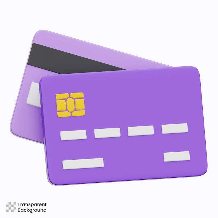 PSD illustrazione dell'icona 3d della carta di credito