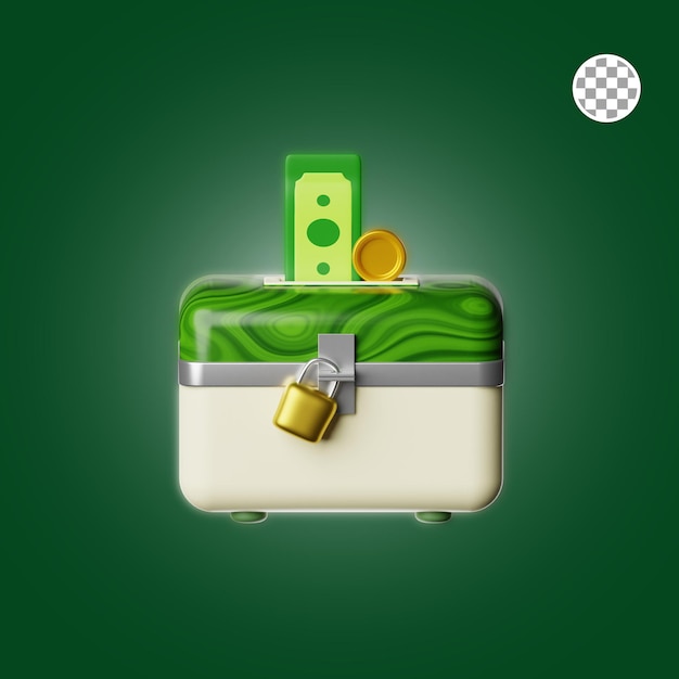 Illustrazione dell'icona 3d della casella di beneficenza del Ramadan