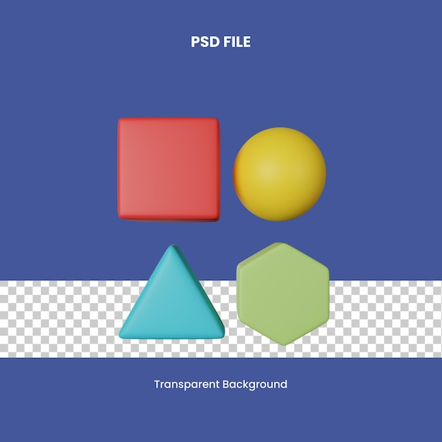 Illustrazione dell'icona 3D della forma PSD