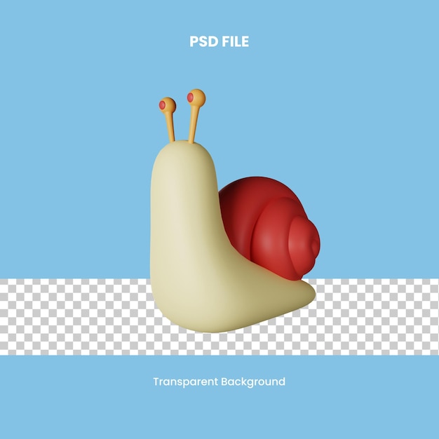Illustrazione dell'icona 3D della lumaca PSD