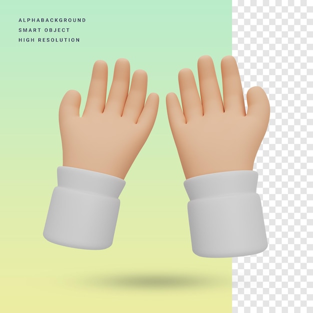 Illustrazione dell'icona 3d della mano di preghiera