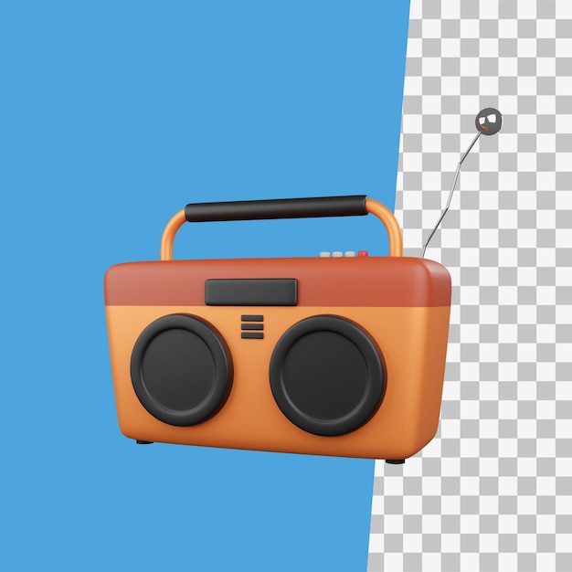 Illustrazione dell'icona 3d della radio