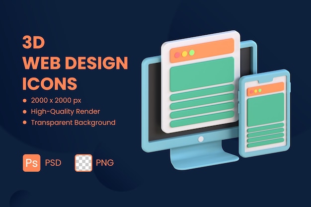 Illustrazione dell'icona 3D Design reattivo