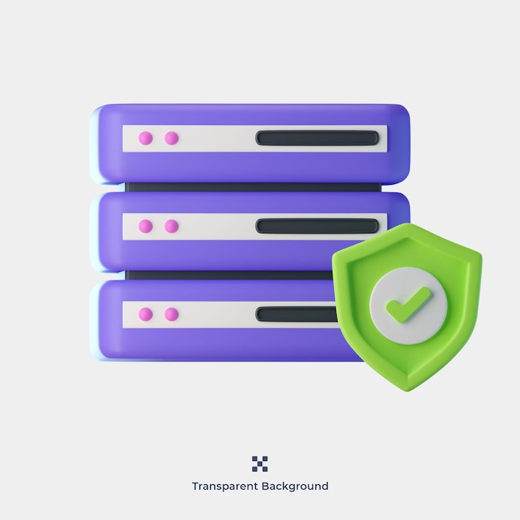PSD illustrazione dell'icona 3d di protezione del server
