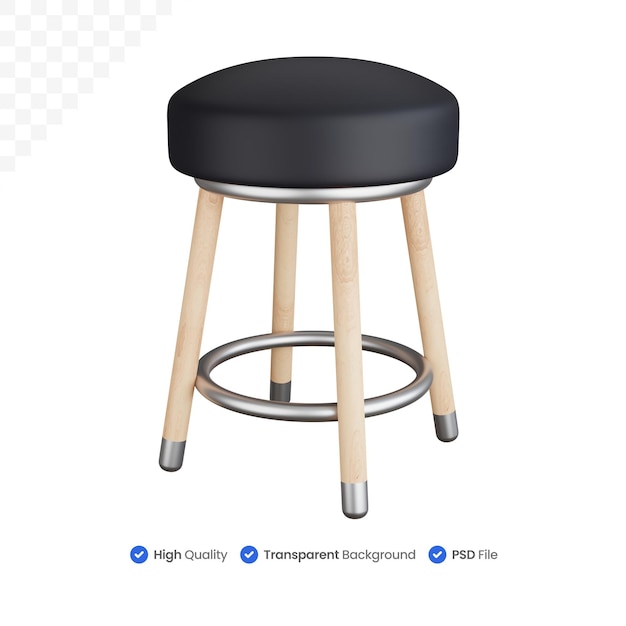 Illustrazione dell'icona 3D Sedia rotonda minimalista
