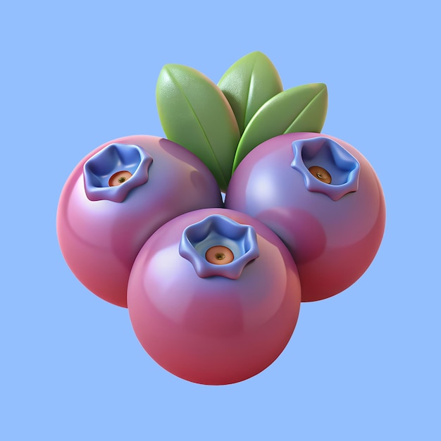 Illustrazione dell'icona dei mirtilli 3D