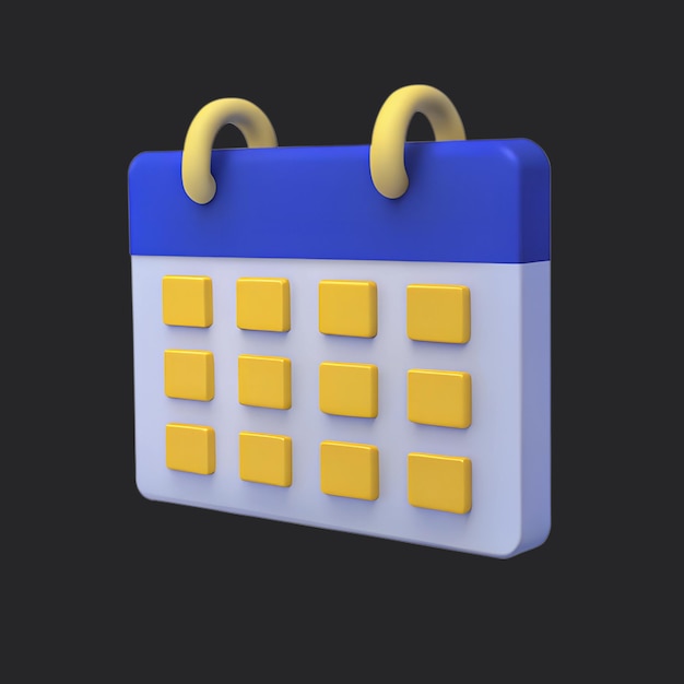 Illustrazione dell'icona del calendario 3D