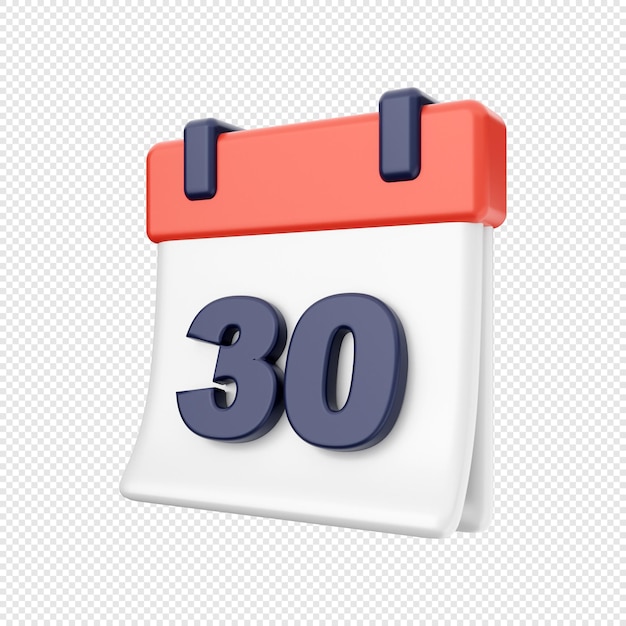 Illustrazione dell'icona del calendario degli eventi della data del calendario 3d