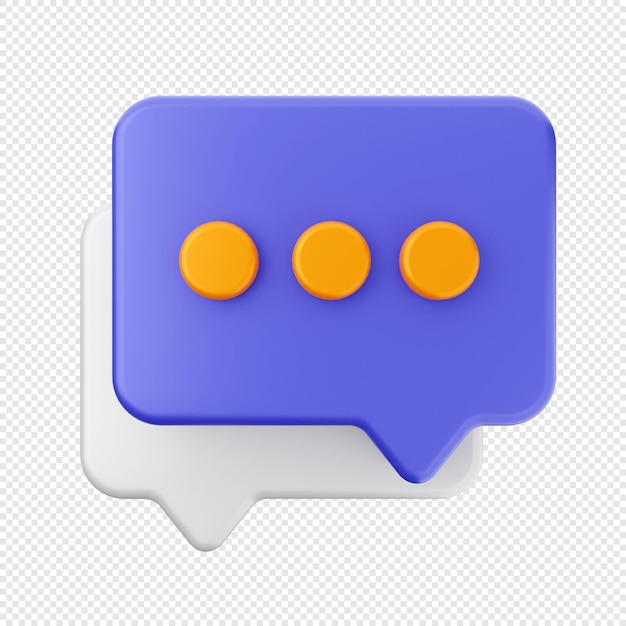 Illustrazione dell'icona del messaggio di chat 3D