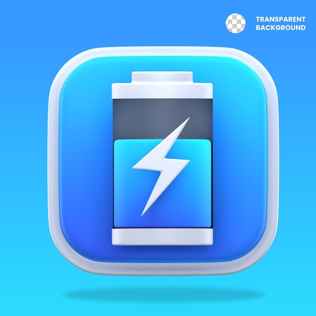 Illustrazione dell'icona della batteria 3D