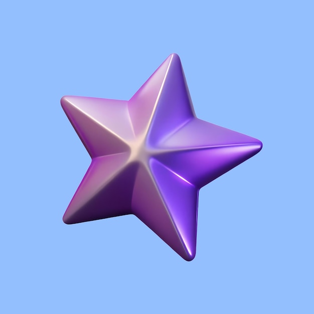 Illustrazione dell'icona della stella viola 3D