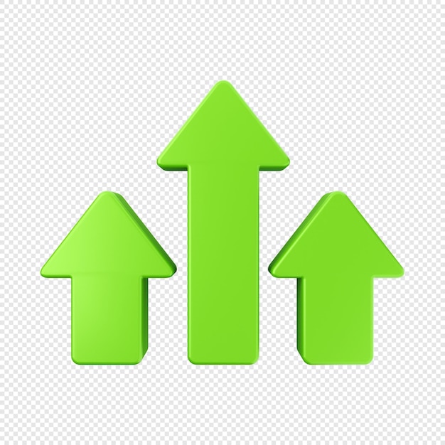 Illustrazione dell'icona di aumento e diminuzione della freccia 3d
