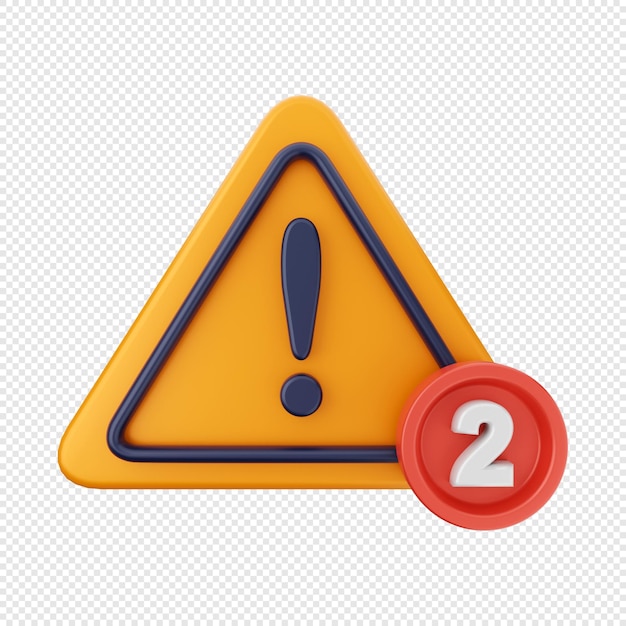 Illustrazione dell'icona di notifica di avviso 3D