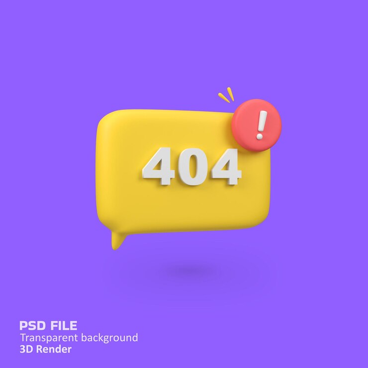 Illustrazione dell'icona di rendering 3D isolata 404