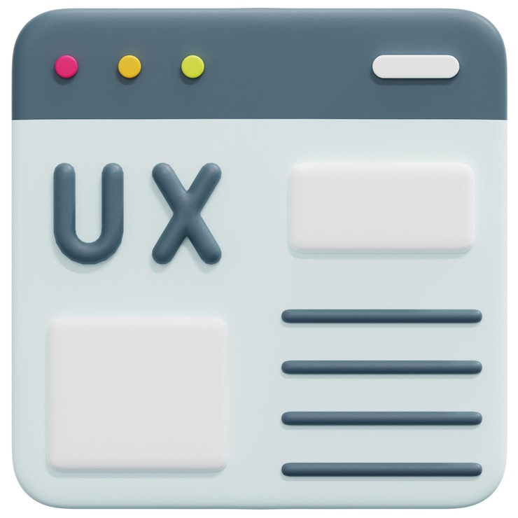 PSD illustrazione dell'icona di rendering 3d ux