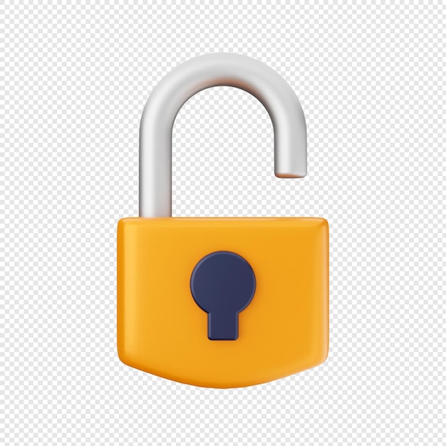 illustrazione dell'icona di sicurezza del lucchetto 3d